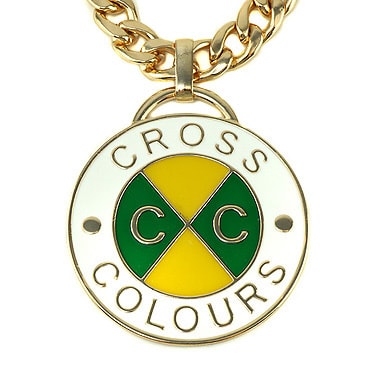 Cross Colours ネックレス -Cross Colours Retro Medallion/MIAMI CUBAN LINK CHAIN -GOLD/GREEN-