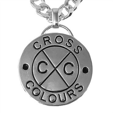 Cross Colours ネックレス -Cross Colours Circle Logo Medallion/MIAMI CUBAN LINK CHAIN -SILVER-