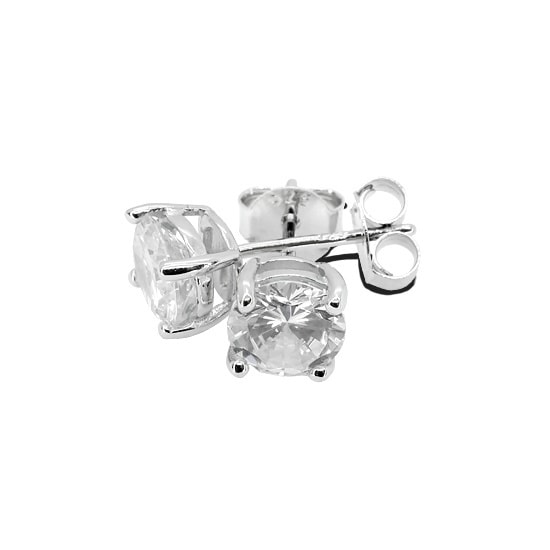 Silver ラウンドカット ピアス 6mm