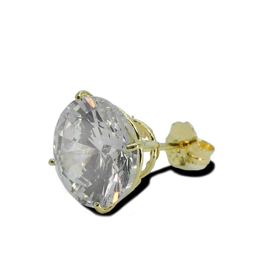 K14 Yellow Gold ラウンドカット ピアス 9mm 