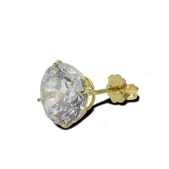 K14 Yellow Gold ラウンドカット ピアス 8mm 
