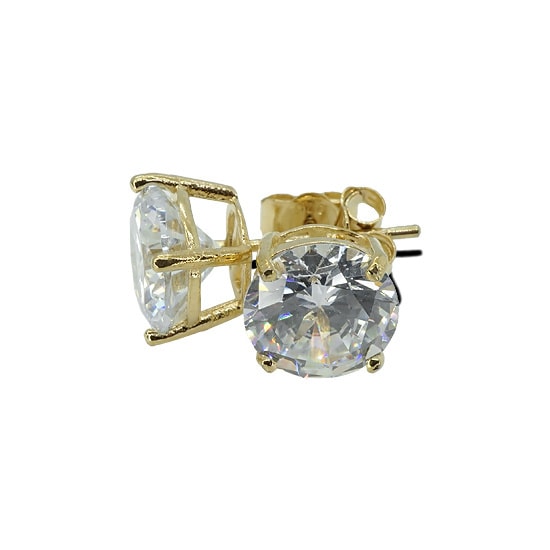 Silver Gold ラウンドカット ピアス 9mm
