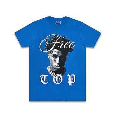 NEVER BROKE AGAIN Tシャツ - FREE TOP TEE / BLUE -