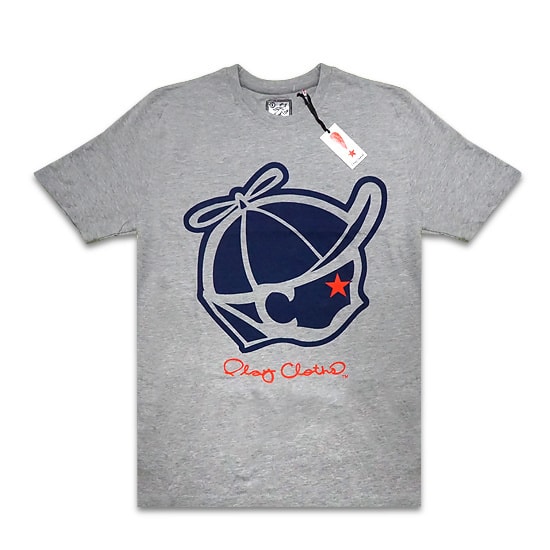 PLAY CLOTHS Tシャツ - FACE TIME TEE / HEATHER GREY -