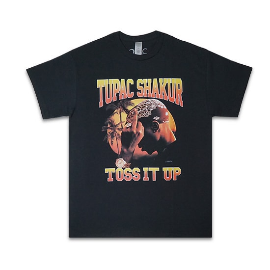 2PAC Tシャツ -TUPAC SHAKUR TOSS IT UP T/ BLACK-